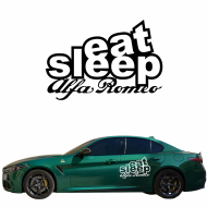 ALFA ROMEO eat sleep - naklejka - rozmiary kolory Samoprzylepna, odporna na temperaturę i warunki atmosferyczne - alfa_romeo_eat_sleep_1.png