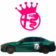 ALFA ROMEO king KRÓL - naklejka - rozmiary kolory Samoprzylepna, odporna na temperaturę i warunki atmosferyczne - alfa_romeo_king_krol_1.png