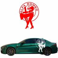 ALFA ROMEO panienka babeczka - naklejka - rozmiary kolory Samoprzylepna, odporna na temperaturę i warunki atmosferyczne - alfa_romeo_panienka_wzor_1.png
