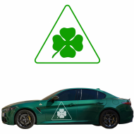 ALFA ROMEO koniczynka - naklejka - rozmiary kolory Samoprzylepna, odporna na temperaturę i warunki atmosferyczne - alfa_romeo_qv_lat_1.png