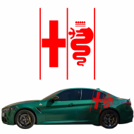 ALFA ROMEO wąż Visconti krzyż - naklejka - rozmiary kolory Samoprzylepna, odporna na temperaturę i warunki atmosferyczne - alfa_romeo_waz_visconti_krzyz_karoseria_1.png