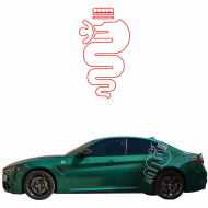 ALFA ROMEO wąż visconti obrys - naklejka - rozmiary kolory Samoprzylepna, odporna na temperaturę i warunki atmosferyczne - alfa_romeo_waz_visconti_obrys_1.png