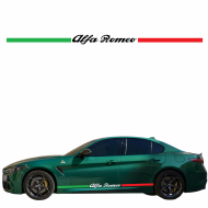 ALFA ROMEO FLAGA WŁOCH - naklejka - kolory Samoprzylepna, odporna na temperaturę i warunki atmosferyczne - alfa_romeo_wloska_flaga_napis.png