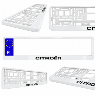 Białe ramki do tablic rejestracyjnych CITROEN – komplet 2 szt., kolor napisu do wyboru - Białe ramki do tablic rejestracyjnych CITROËN – komplet 2 szt., czarny napis, różne ujęcia - biale-ramki-1767-komplet-2-szt-0.png