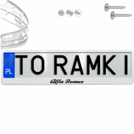 Ramka pod tablice rejestracyjne ALFA ROMEO 1 szt. biała połysk ramki do tablic napis - ramka_biala_polysk_alfa_romeo_0.png