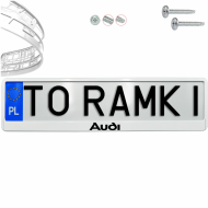 Ramka pod tablice rejestracyjne AUDI 1 szt. biała połysk ramki do tablic napis - ramka_biala_polysk_audi_0.png