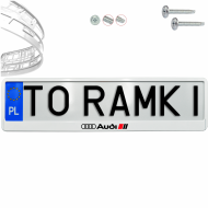 Ramka pod tablice rejestracyjne AUDI LOGO KOLOR 1 szt. biała połysk ramki do tablic napis - ramka_biala_polysk_audi_sport_logo_kolor__0.png