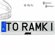 Ramka pod tablice rejestracyjne BMW M POWER 1 szt. biała połysk ramki do tablic napis - ramka_biala_polysk_bmw_m_power_0.png