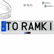 Ramka pod tablice rejestracyjne BMW M POWER KOLOR 1 szt. biała połysk ramki do tablic napis - ramka_biala_polysk_bmw_m_power_kolor_0.png