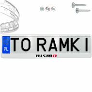 Ramka pod tablice rejestracyjne NISSAN NISMO 1 szt. biała połysk ramki do tablic napis - ramka_biala_polysk_nissan_nismo_0.png