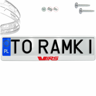 Ramka pod tablice rejestracyjne SKODA VRS kolor 1 szt. biała połysk ramki do tablic napis - ramka_biala_polysk_skoda_vrs_czerwona_0.png