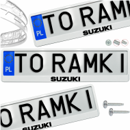 Ramka pod tablice rejestracyjne SUZUKI 1 szt. biała połysk ramki do tablic napis - ramka_biala_polysk_suzuki_3.png