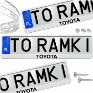 Ramka pod tablice rejestracyjne TOYOTA 1 szt. biała połysk ramki do tablic napis - ramka_biala_polysk_toyota_3.png