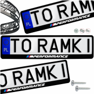 Ramki ramka tablic BMW M PERFORMANCE kolor 1 szt. napis pod tablice rejestracyjne - ramka_czarna_bmw_m_performance_kolor_2.png