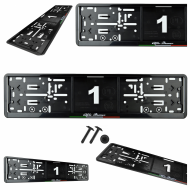 Ramka pod tablice rejestracyjne Alfa Romeo Włoska Flaga ramki do tablic - ramka_pod_tablice_czarna_alfa_romeo_maly_wypinany_pasek_0.png