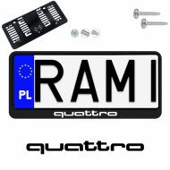 Ramka pod tablice rejestracyjne AUDI QUATTRO 1 szt. napis USA JDM ramki do tablic  - ramka_usa_jdm_audi_quattro_0.png