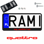 Ramka pod tablice rejestracyjne AUDI QUATTRO KOLOR 1 szt. z naklejka USA JDM ramki do tablic  - ramka_usa_jdm_audi_quattro_czerwona_0.png