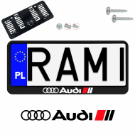 Ramka pod tablice rejestracyjne AUDI SPORT LOGO KOLOR 1 szt. napis USA JDM ramki do tablic  - ramka_usa_jdm_audi_sport_logo_0.png