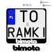 Ramka pod tablice rejestracyjne BIMOTA motocykl napis ramki do tablic moto, WKRĘTY: TAK