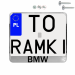 Ramka pod tablice rejestracyjne BMW CHROM motocykl napis ramki do tablic moto, WKRĘTY: TAK