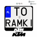 Ramka pod tablice rejestracyjne KTM motocykl napis ramki do tablic moto, WKRĘTY: TAK