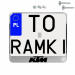 Ramka pod tablice rejestracyjne KTM CHROM motocykl napis ramki do tablic moto, WKRĘTY: TAK