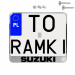 Ramka pod tablice rejestracyjne SUZUKI CHROM motocykl napis ramki do tablic moto, WKRĘTY: TAK