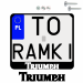 Ramka pod tablice rejestracyjne TRIUMPH motocykl napis ramki do tablic moto, WKRĘTY: TAK