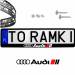 Ramki ramka tablic AUDI logo kolor 1 szt. napis pod tablice rejestracyjne