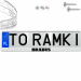 Ramka pod tablice rejestracyjne BRABUS 1 szt. biała połysk ramki do tablic napis