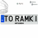Ramka pod tablice rejestracyjne MITSUBISHI 1 szt. biała połysk ramki do tablic napis