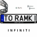 Ramki ramka tablic INFINITI logo 1 szt. napis pod tablice rejestracyjne