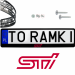 Ramki ramka tablic SUBARU STI kolor 1 szt. napis pod tablice rejestracyjne